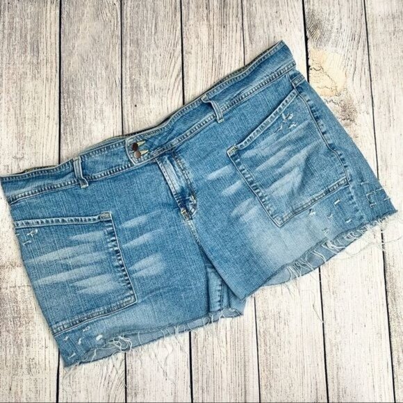 Truck Jeans Distressed Altered Cut Off Jean Shorts - Picture 1 of 6